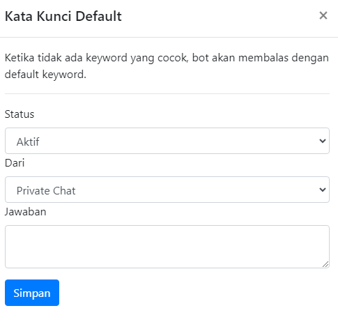 Form keyword default